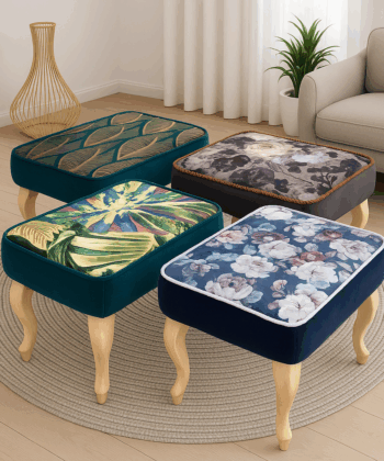 Artistic Velvet Footstool | Orvito Collection