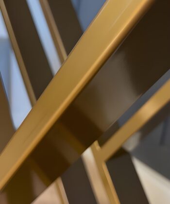 Set of 2 Hourglass-Shaped Gold Steel/Metal Table Legs