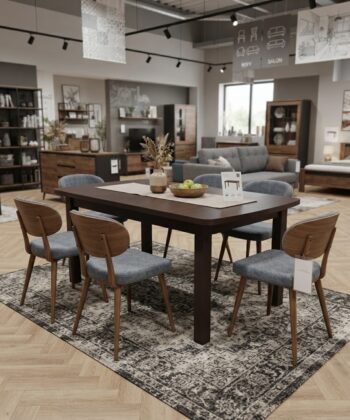 The Ashton Modern Extendable Dining Table in Walnut 160 x 90 cm to 200cm
