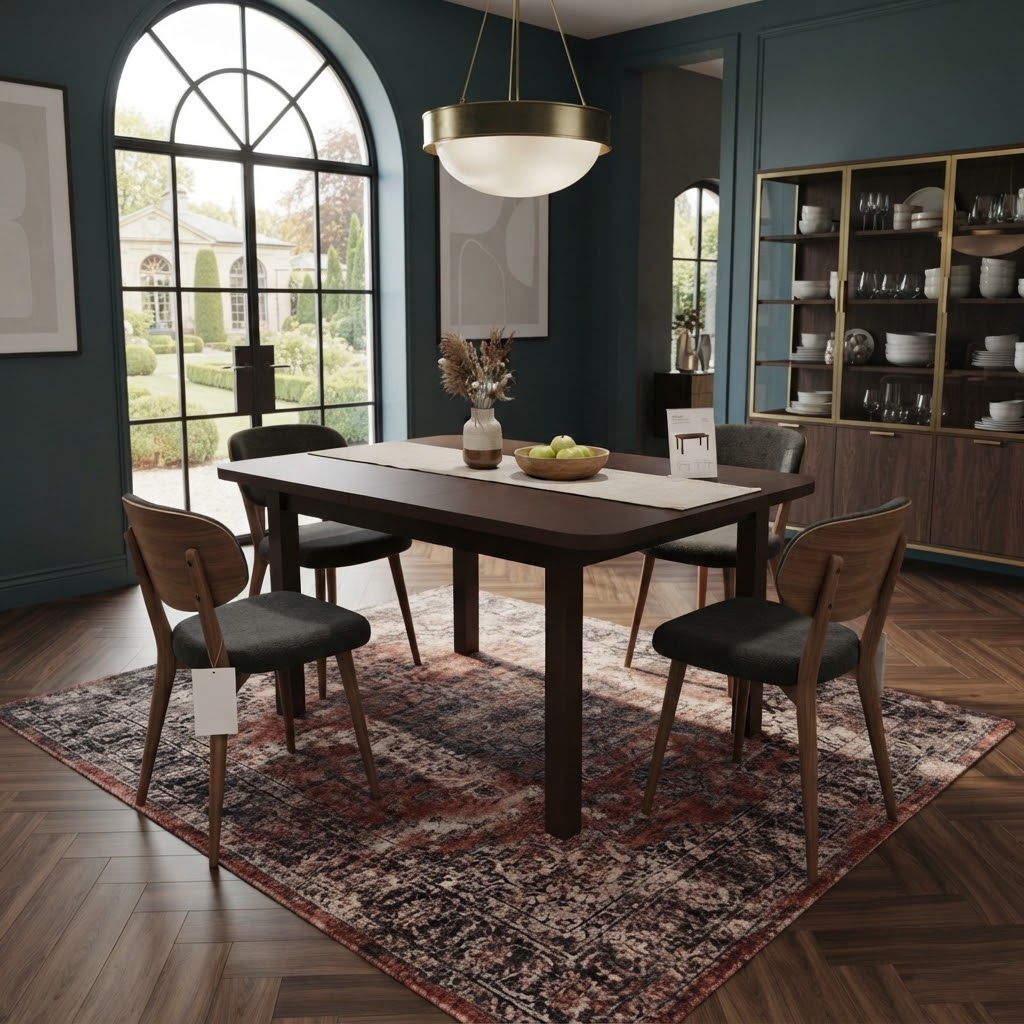 The Ashton Modern Extendable Dining Table in Walnut 160 x 90 cm to 200cm