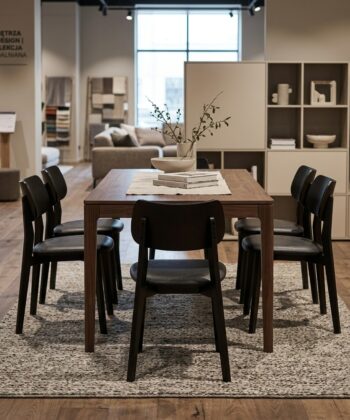 The Arlo Mid-Century Modern Dining Chair in Black and Cream