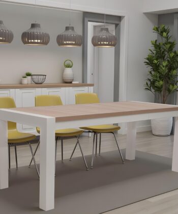 Sonoma Oak Extendable Dining Table with White Frame 140/200cm