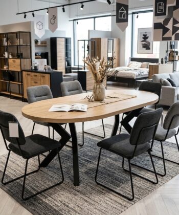 Orion Industrial Extendable Dining Table (Stone Oak) 180CM