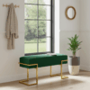 Axon Modern Green Velvet Bench with Black Metal Frame