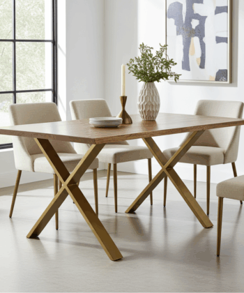 Gold X-Type Metal Table Legs 86x80 cm