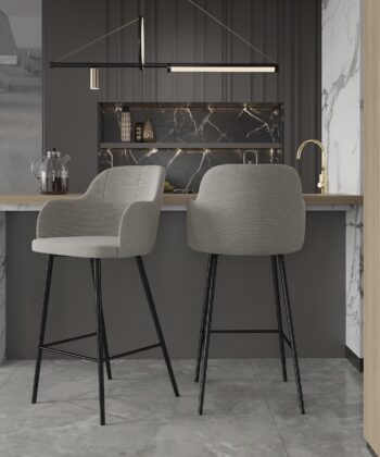 Marco Modern Upholstered Bar Stool with Armrests & Footrest