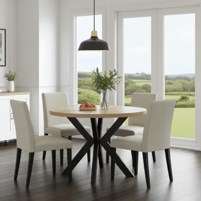 Orion Industrial Extendable Dining Table (Stone Oak) 180CM