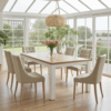 Sonoma Oak Extendable Dining Table with White Frame 140/200cm