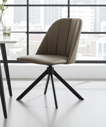 The Maja Modern Swivel Dining Chair with Channel Back