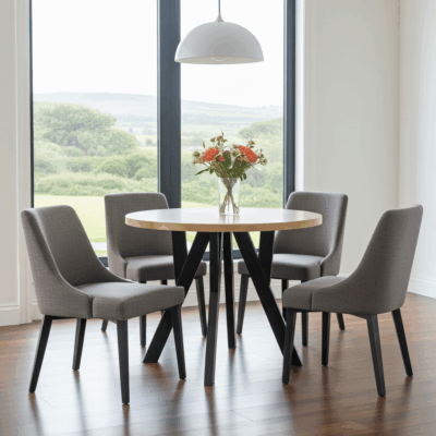 Urban Loft Round Extendable Dining Table Laminate 140cm