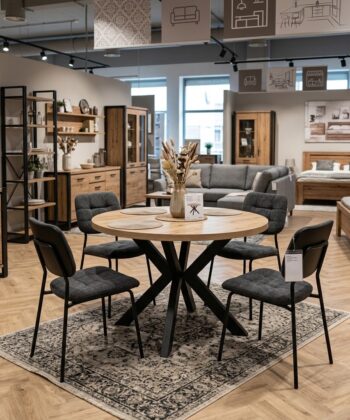 Orion Industrial Extendable Dining Table (Stone Oak) 180CM