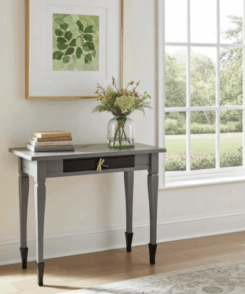 Black & Gold Dragonfly Console Table with Drawer
