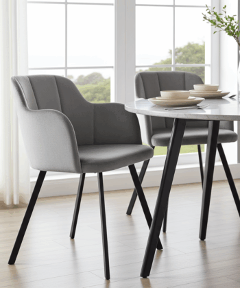 Milan Customisable Velvet Accent Chair with Channel Tufting