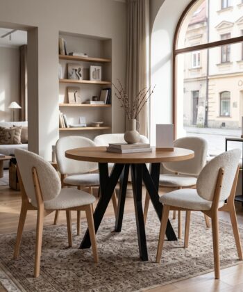 Urban Loft Round Extendable Dining Table Laminate 140cm