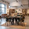 The Marco Modern Extendable Black Round Dining Table 100 to 180CM