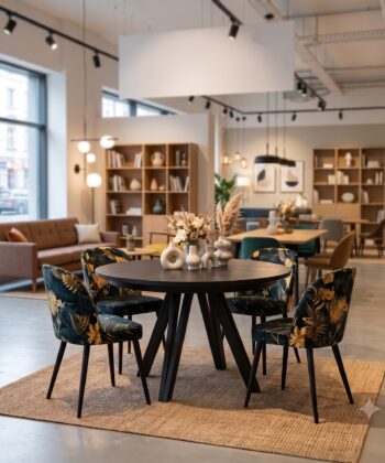 The Marco Modern Extendable Black Round Dining Table 100 to 180CM
