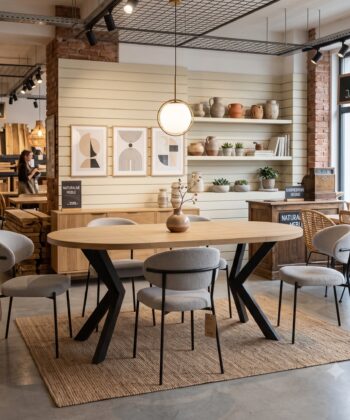 Orion Industrial Extendable Dining Table (Stone Oak) 180CM