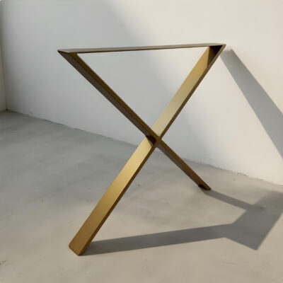 Gold X-Type Metal Table Legs 86x80 cm