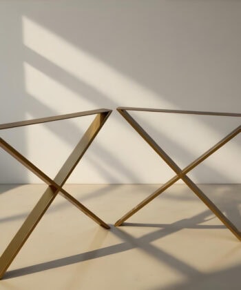 Gold X-Type Metal Table Legs 86x80 cm