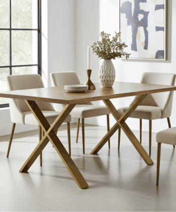 Gold X-Type Metal Table Legs 86x80 cm
