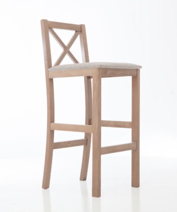 Hampton Traditional Cross-Back Bar Stool with Upholstered Seat 99cm