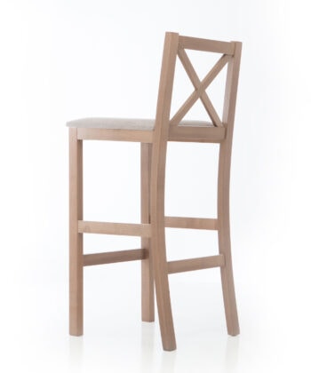 Hampton Traditional Cross-Back Bar Stool with Upholstered Seat 89cm