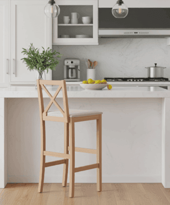 Hampton Traditional Cross-Back Bar Stool with Upholstered Seat 89cm