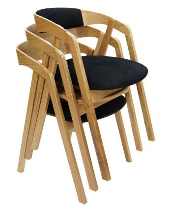 Helsinki Solid Beech Nordic Chair with Bentwood Backrest