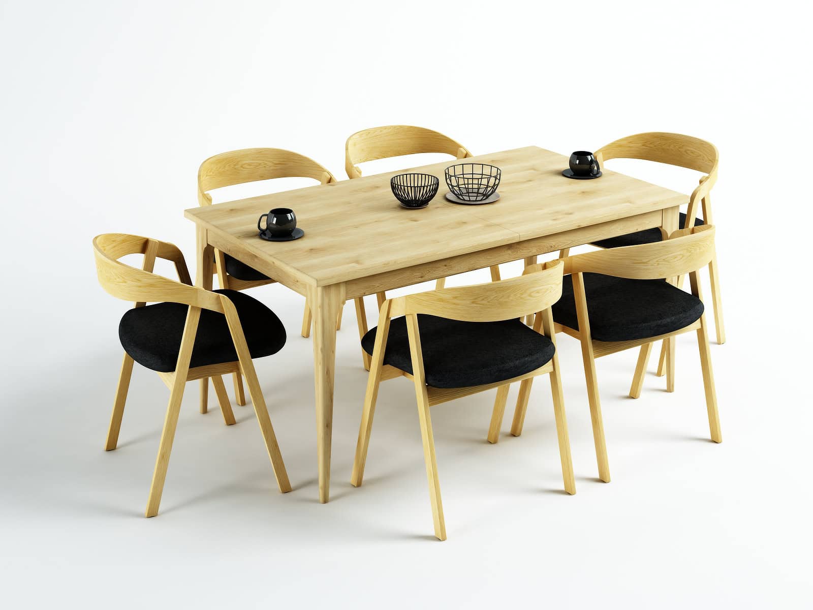 Helsinki Solid Beech Nordic Chair with Bentwood Backrest