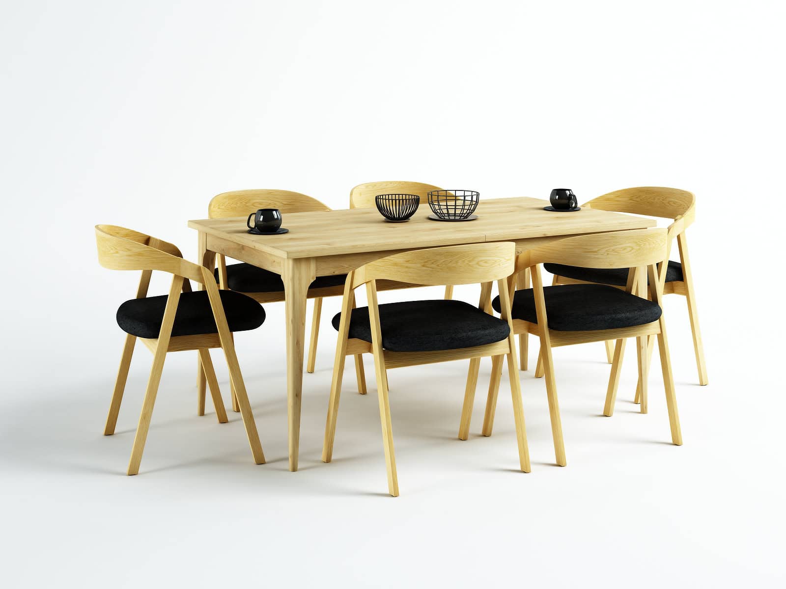 Helsinki Solid Beech Nordic Chair with Bentwood Backrest