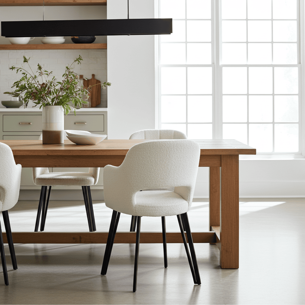 Luna Modern Bouclé Armchair with Cut-Out Backrest Design