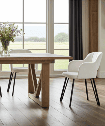Luna Modern Bouclé Armchair with Cut-Out Backrest Design