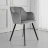 Milan Customisable Velvet Accent Chair with Channel Tufting