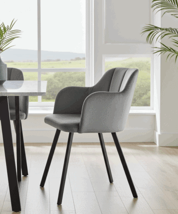 Milan Customisable Velvet Accent Chair with Channel Tufting