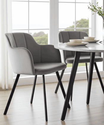 Milan Customisable Velvet Accent Chair with Channel Tufting