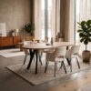 Modern Oak Veneer or Laminate  Extendable Dining Table – Round to Oval 100-180cm