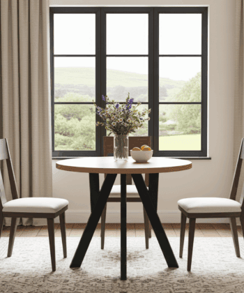Modern Oak Veneer or Laminate Extendable Dining Table - Round to Oval 100-180cm