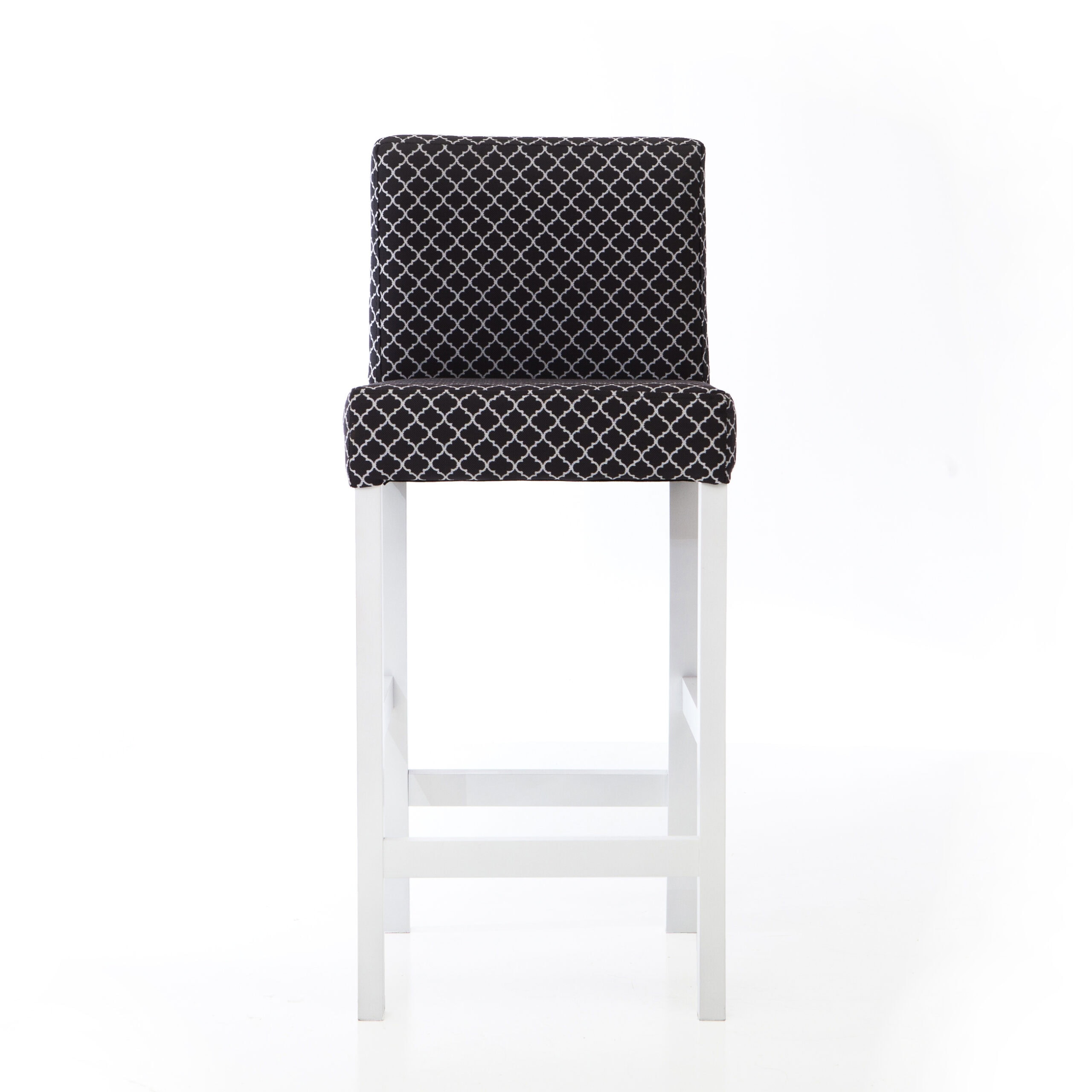 Monaco Classic Upholstered Bar Stool with Geometric Pattern