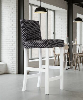 Monaco Classic Upholstered Bar Stool with Geometric Pattern