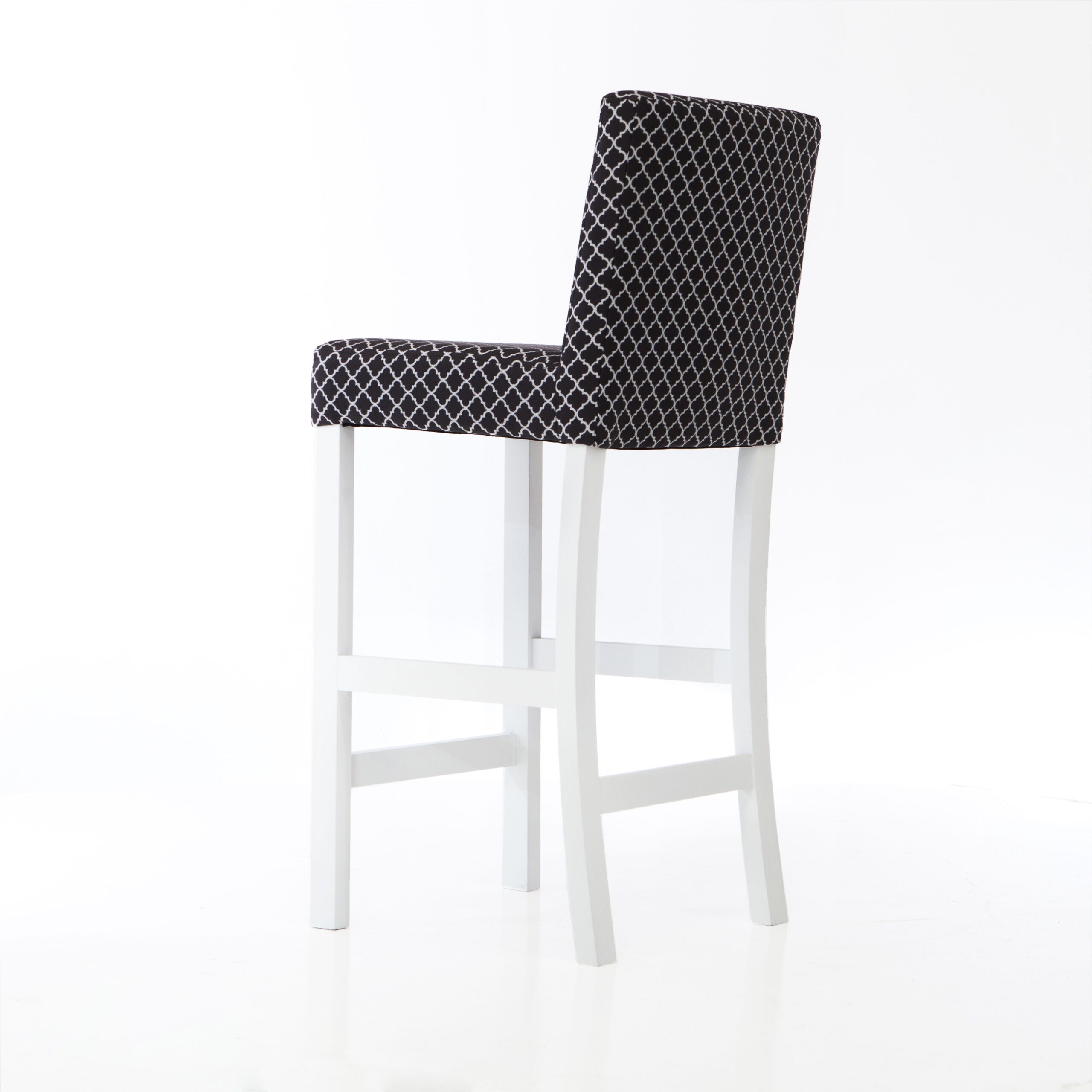 Monaco Classic Upholstered Bar Stool with Geometric Pattern