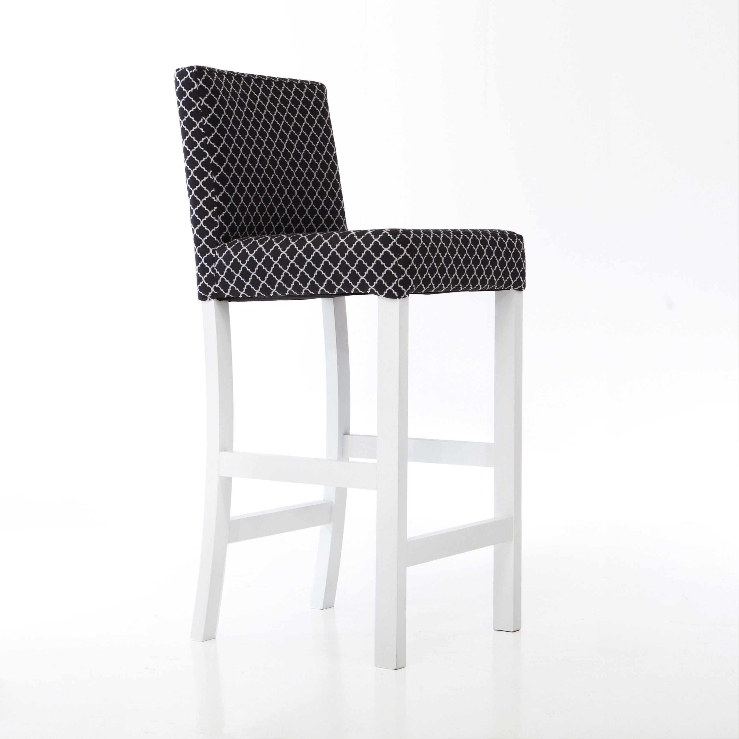 Monaco Classic Upholstered Bar Stool with Geometric Pattern