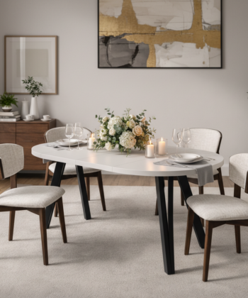 The Marco Modern Extendable Round Dining Table 100-140CM