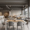 Sonoma Oak Extendable Dining Table with White Frame 140/200cm