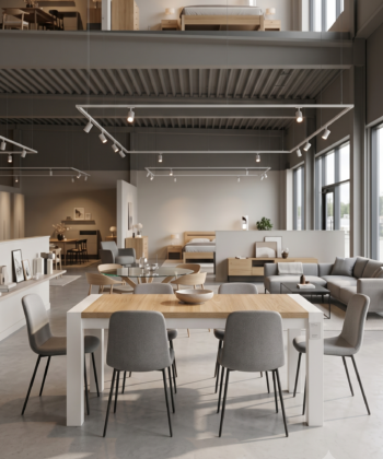 Sonoma Oak Extendable Dining Table with White Frame 140/200cm