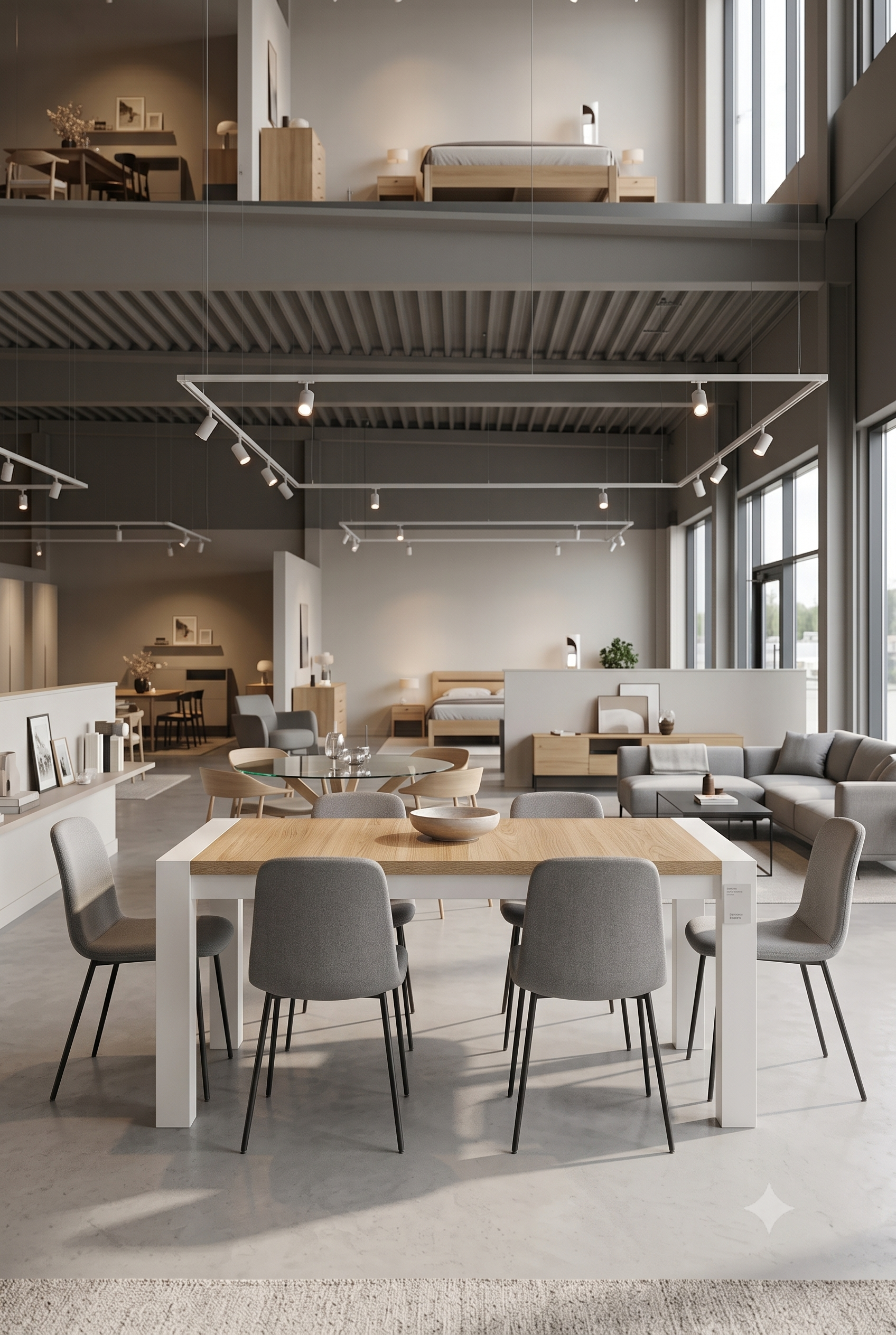 Sonoma Oak Extendable Dining Table with White Frame 140/200cm