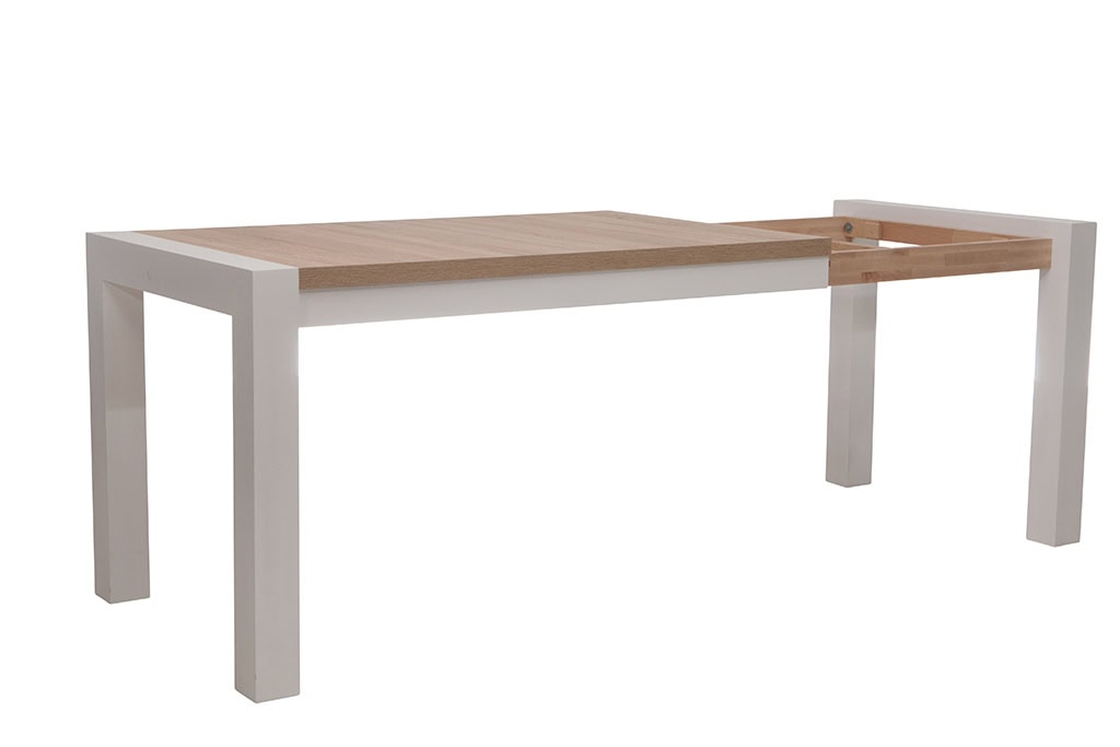 Sonoma Oak Extendable Dining Table with White Frame 140/200cm