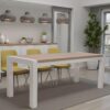Sonoma Oak Extendable Dining Table with White Frame 140/200cm