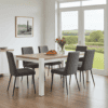Sonoma Oak Extendable Dining Table with White Frame 140/200cm
