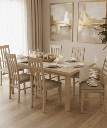 The Aaron Modern Rectangular Extendable Dining Table 180X70CM