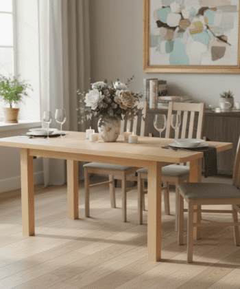 The Aaron Modern Rectangular Extendable Dining Table 180X70CM